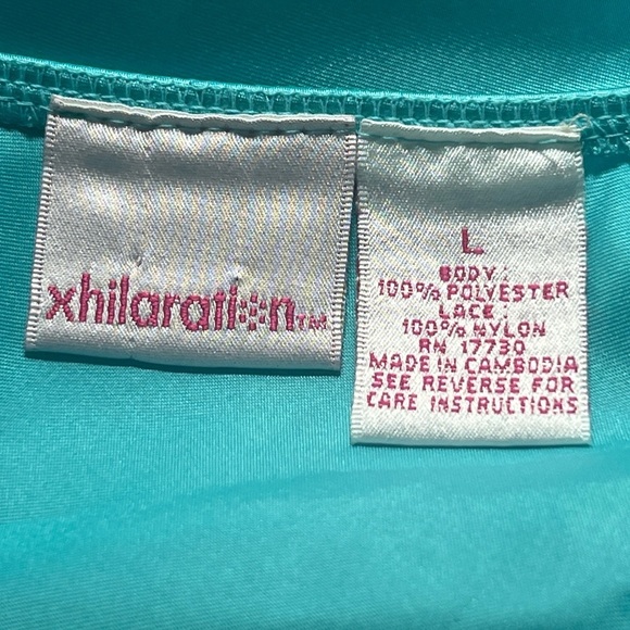 Xhilaration Blue Chemise with White Lace Trim - Picture 4 of 5